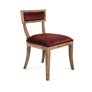 Zentique Carvell Solid Oak Side Chair with Plush Velvet Upholstery, Ergonomic Support for Dining & Desk (97 chars) Limed Grey Oak, Grey Velvet CF282 E272 11609