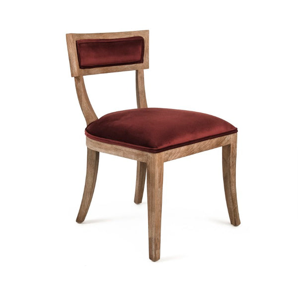 Zentique Carvell Solid Oak Side Chair with Plush Velvet Upholstery, Ergonomic Support for Dining & Desk (97 chars) Limed Grey Oak, Grey Velvet CF282 E272 11609