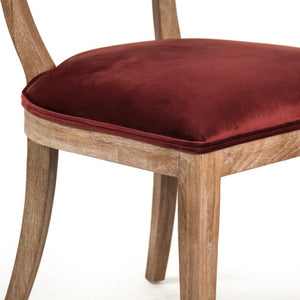Zentique Carvell Solid Oak Side Chair with Plush Velvet Upholstery, Ergonomic Support for Dining & Desk (97 chars) Limed Grey Oak, Grey Velvet CF282 E272 11609