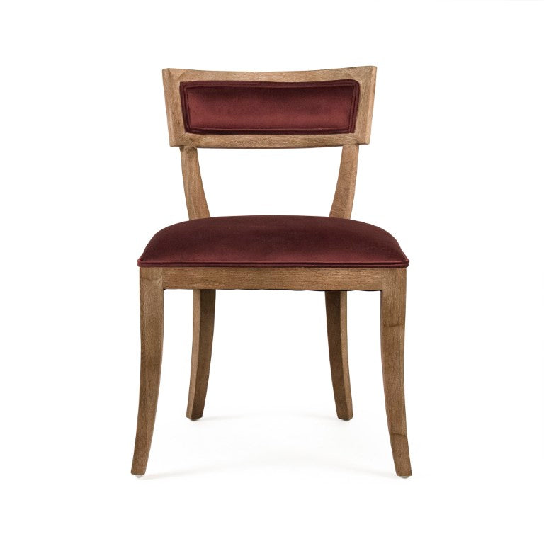Zentique Carvell Solid Oak Side Chair with Plush Velvet Upholstery, Ergonomic Support for Dining & Desk (97 chars) Limed Grey Oak, Grey Velvet CF282 E272 11609