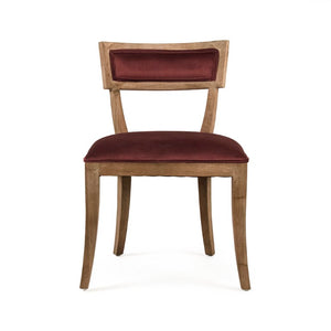 Zentique Carvell Solid Oak Side Chair with Plush Velvet Upholstery, Ergonomic Support for Dining & Desk (97 chars) Limed Grey Oak, Grey Velvet CF282 E272 11609