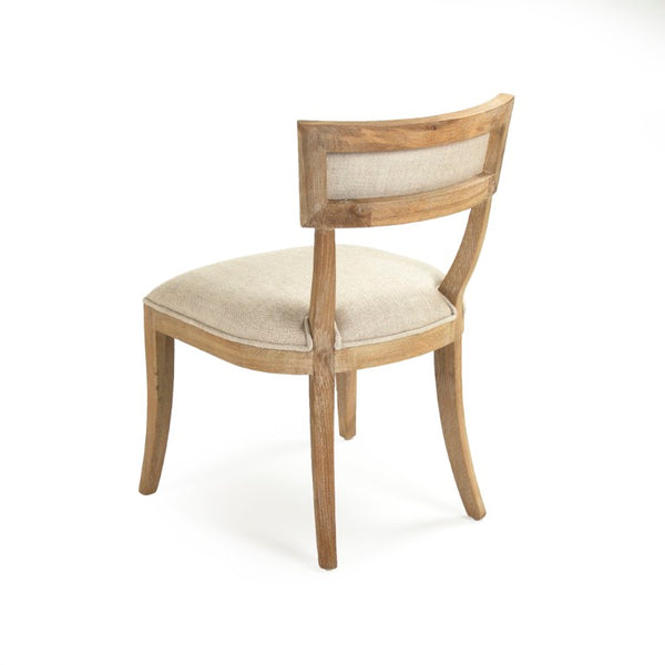 Zentique Carvell Solid Oak Side Chair with Linen Upholstery — Scandinavian-Modern Comfort for Dining & Office Spaces CF282 E272 A015-A