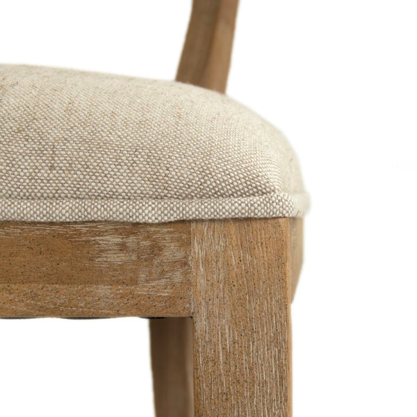 Zentique Carvell Solid Oak Side Chair with Linen Upholstery — Scandinavian-Modern Comfort for Dining & Office Spaces CF282 E272 A015-A