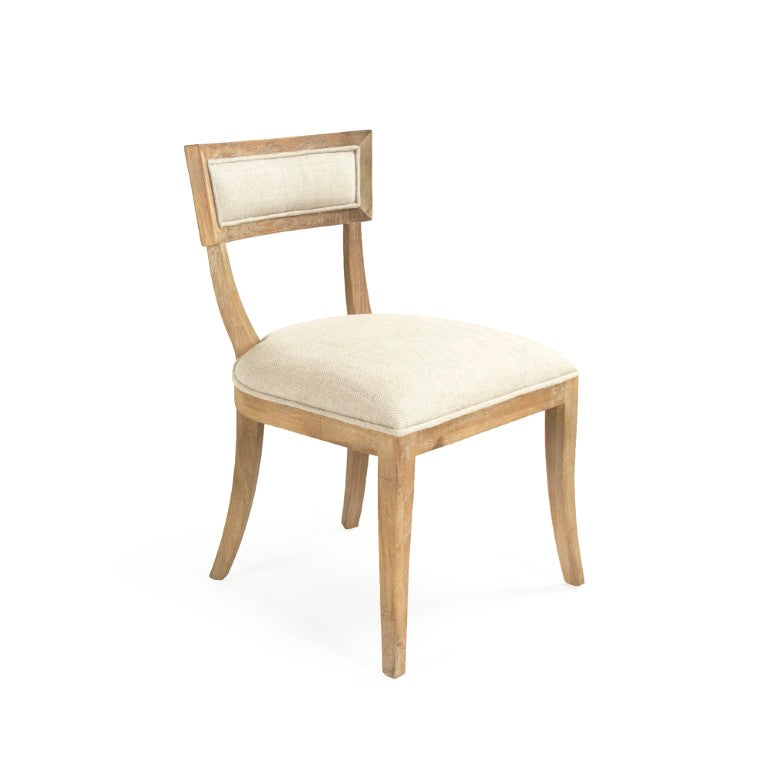 Zentique Carvell Solid Oak Side Chair with Linen Upholstery — Scandinavian-Modern Comfort for Dining & Office Spaces CF282 E272 A015-A