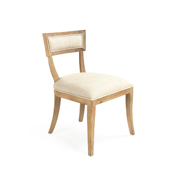 Zentique Carvell Solid Oak Side Chair with Linen Upholstery — Scandinavian-Modern Comfort for Dining & Office Spaces CF282 E272 A015-A