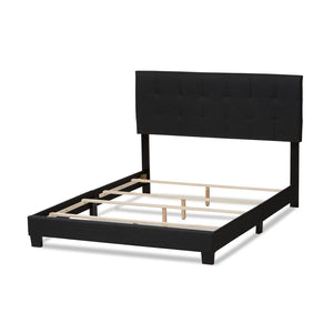 Baxton Studio Baxton Studio Brookfield Modern Charcoal Grey Upholstered Bed with Stylish Grid Tufted Headboard King CF8747B-Charcoal-King