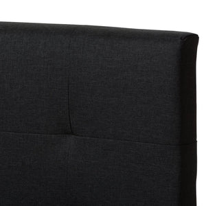 Baxton Studio Baxton Studio Brookfield Modern Charcoal Grey Upholstered Bed with Stylish Grid Tufted Headboard King CF8747B-Charcoal-King