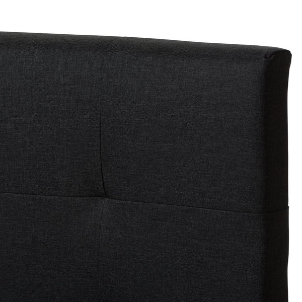 Baxton Studio Baxton Studio Brookfield Modern Charcoal Grey Upholstered Bed with Stylish Grid Tufted Headboard King CF8747B-Charcoal-King