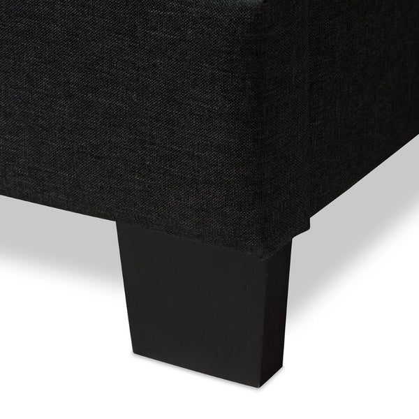 Baxton Studio Baxton Studio Brookfield Modern Charcoal Grey Upholstered Bed with Stylish Grid Tufted Headboard King CF8747B-Charcoal-King