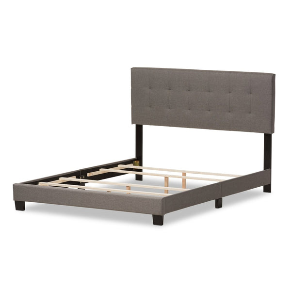 Baxton Studio Baxton Studio Brookfield Upholstered Queen Bed with Grid-Tufted Headboard for Modern Elegance Gray CF8747B-Grey-Queen