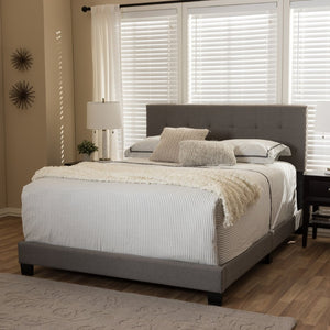 Baxton Studio Baxton Studio Brookfield Upholstered Queen Bed with Grid-Tufted Headboard for Modern Elegance Gray CF8747B-Grey-Queen