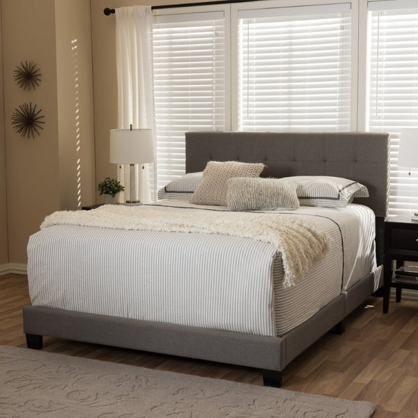 Baxton Studio Baxton Studio Brookfield Upholstered Queen Bed with Grid-Tufted Headboard for Modern Elegance Gray CF8747B-Grey-Queen