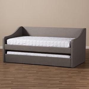 Baxton Studio Baxton Studio Modern Beige Upholstered Daybed with Trundle – Versatile Style for Any Space Barnstorm Grey CF8755-Grey-Day Bed