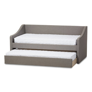 Baxton Studio Baxton Studio Modern Beige Upholstered Daybed with Trundle – Versatile Style for Any Space Barnstorm Grey CF8755-Grey-Day Bed