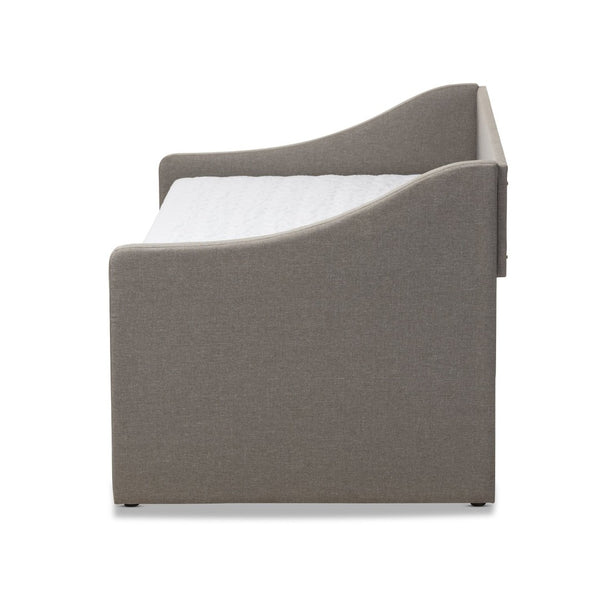 Baxton Studio Baxton Studio Modern Beige Upholstered Daybed with Trundle – Versatile Style for Any Space Barnstorm Grey CF8755-Grey-Day Bed