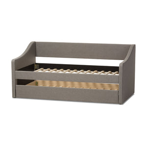 Baxton Studio Baxton Studio Modern Beige Upholstered Daybed with Trundle – Versatile Style for Any Space Barnstorm Grey CF8755-Grey-Day Bed