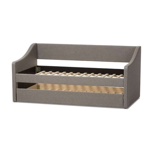 Baxton Studio Baxton Studio Modern Beige Upholstered Daybed with Trundle – Versatile Style for Any Space Barnstorm Grey CF8755-Grey-Day Bed