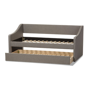 Baxton Studio Baxton Studio Modern Beige Upholstered Daybed with Trundle – Versatile Style for Any Space Barnstorm Grey CF8755-Grey-Day Bed