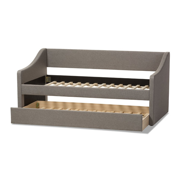 Baxton Studio Baxton Studio Modern Beige Upholstered Daybed with Trundle – Versatile Style for Any Space Barnstorm Grey CF8755-Grey-Day Bed