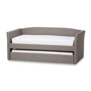 Baxton Studio Baxton Studio Grey Fabric Daybed with Wheeled Trundle - Modern, Versatile Sofa & Guest Bed Solution CF8756-Grey-Day Bed