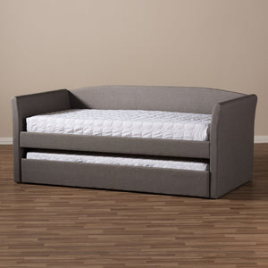 Baxton Studio Baxton Studio Grey Fabric Daybed with Wheeled Trundle - Modern, Versatile Sofa & Guest Bed Solution CF8756-Grey-Day Bed
