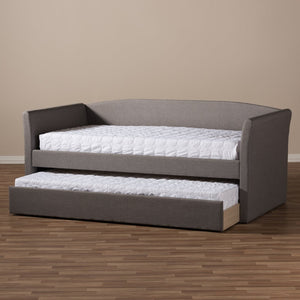 Baxton Studio Baxton Studio Grey Fabric Daybed with Wheeled Trundle - Modern, Versatile Sofa & Guest Bed Solution CF8756-Grey-Day Bed