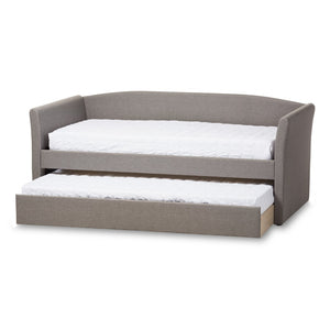 Baxton Studio Baxton Studio Grey Fabric Daybed with Wheeled Trundle - Modern, Versatile Sofa & Guest Bed Solution CF8756-Grey-Day Bed