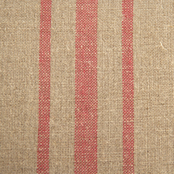 Bastille Love Chair Reclaimed Oak, Khaki Linen with Red Stripe CFH004-1 E255-3 Stripe Red Zentique