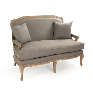 Bastille Settee Limed Grey Oak, Grey Linen CFH004-2 E272 A048 Zentique