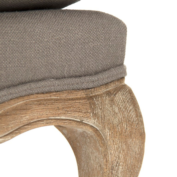 Zentique Bastille Settee with Solid Oak Frame and Breathable Linen Upholstery for Stylish Compact Seating (98) Limed Grey Oak, Grey Linen CFH004-2 E272 A048