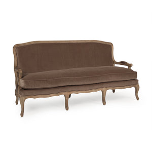 Bastille Sofa Limed Grey Oak, Brown Velvet CFH004-3 E272 V011 Zentique