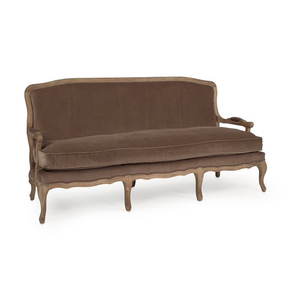 Bastille Sofa Limed Grey Oak, Brown Velvet CFH004-3 E272 V011 Zentique