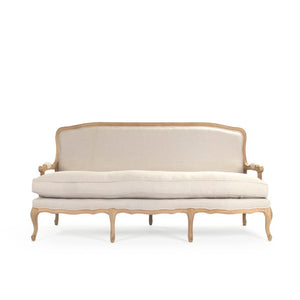 Zentique Bastille Sofa — Contemporary oak-framed linen-upholstered design with plush cushions for stylish comfort Natural Oak, Natural Linen CFH004-3 E255 A003