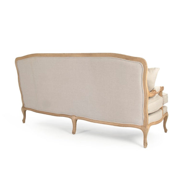 Zentique Bastille Sofa — Contemporary oak-framed linen-upholstered design with plush cushions for stylish comfort Natural Oak, Natural Linen CFH004-3 E255 A003