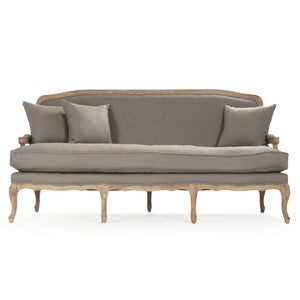 Zentique Bastille Sofa — Contemporary oak-framed linen-upholstered design with plush cushions for stylish comfort Limed Grey Oak, Grey Linen CFH004-3 E272 A048
