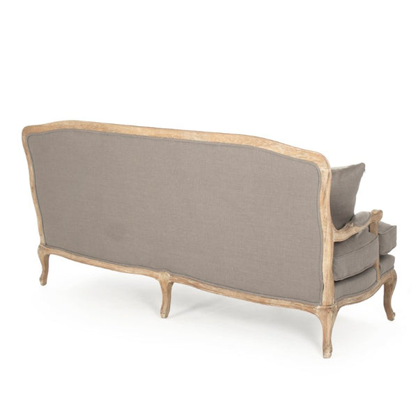 Zentique Bastille Sofa — Contemporary oak-framed linen-upholstered design with plush cushions for stylish comfort Limed Grey Oak, Grey Linen CFH004-3 E272 A048