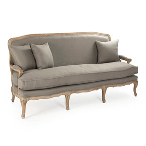 Zentique Bastille Sofa — Contemporary oak-framed linen-upholstered design with plush cushions for stylish comfort Limed Grey Oak, Grey Linen CFH004-3 E272 A048
