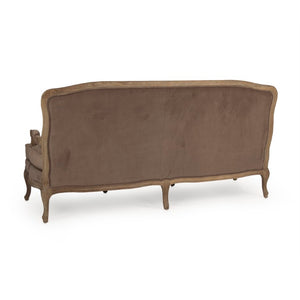 Zentique Bastille Velvet Sofa with Solid Oak Frame, Plush Cushions & Tailored Lines for Stylish Comfort (98) CFH004-3 E272 V011