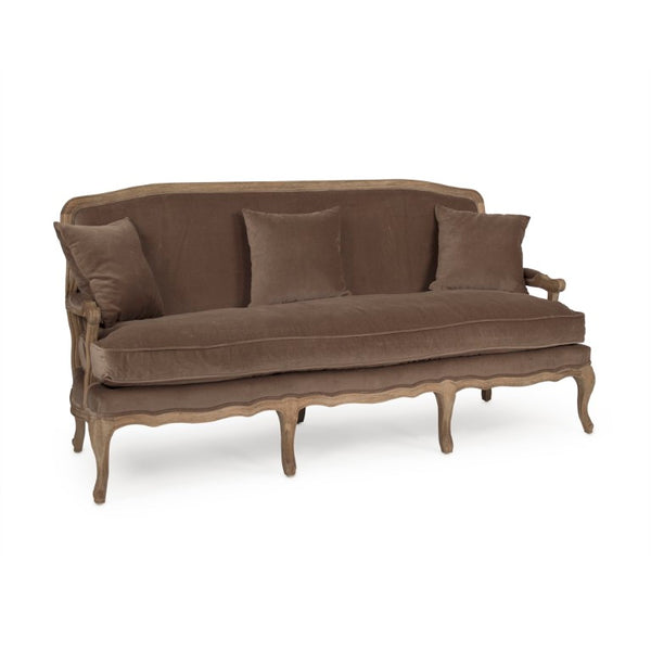 Zentique Bastille Velvet Sofa with Solid Oak Frame, Plush Cushions & Tailored Lines for Stylish Comfort (98) CFH004-3 E272 V011