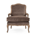 Bastille Love Chair Limed Grey Oak, Brown Velvet CFH004-1 E272 V011 Zentique