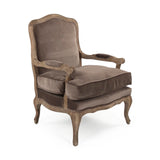 Bastille Love Chair Limed Grey Oak, Brown Velvet CFH004-1 E272 V011 Zentique