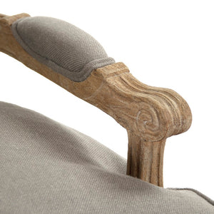 Zentique Bastille Arm Chair with Solid Oak Frame and Linen Upholstery — Durable Comfort, Natural Finish, Compact Design CFH004 E272 A048