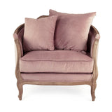 Maison Love Chair Limed Grey Oak, Dusty Rose Velvet CFH007-1 E272 V004 Zentique