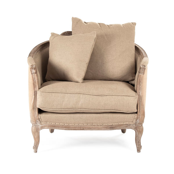 Maison Love Chair Limed Grey Oak, Hemp Linen, Burlap CFH007-1 E272 Jute H009 Zentique