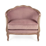 Maison Love Chair Limed Grey Oak, Dusty Rose Velvet CFH007-1 E272 V004 Zentique