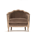 Maison Love Chair Limed Grey Oak, Brown Velvet CFH007-1 E272 V011 Zentique