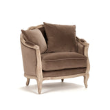 Maison Love Chair Limed Grey Oak, Brown Velvet CFH007-1 E272 V011 Zentique