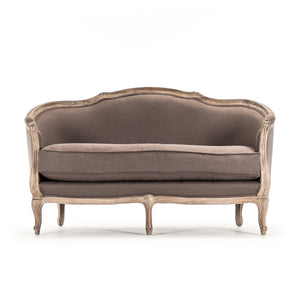 Maison Settee Limed Grey Oak, Aubergine Linen CFH007-2 E272 A008 Zentique