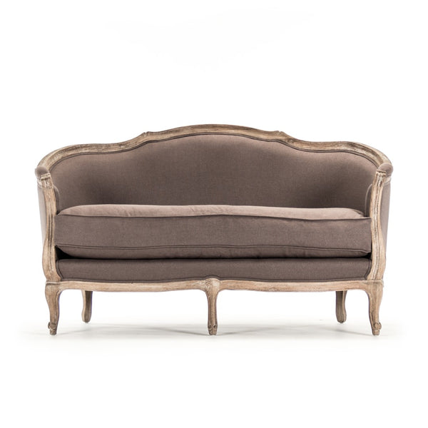 Maison Settee Limed Grey Oak, Aubergine Linen CFH007-2 E272 A008 Zentique