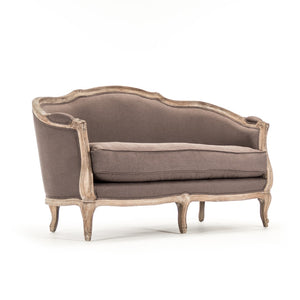 Maison Settee Limed Grey Oak, Aubergine Linen CFH007-2 E272 A008 Zentique